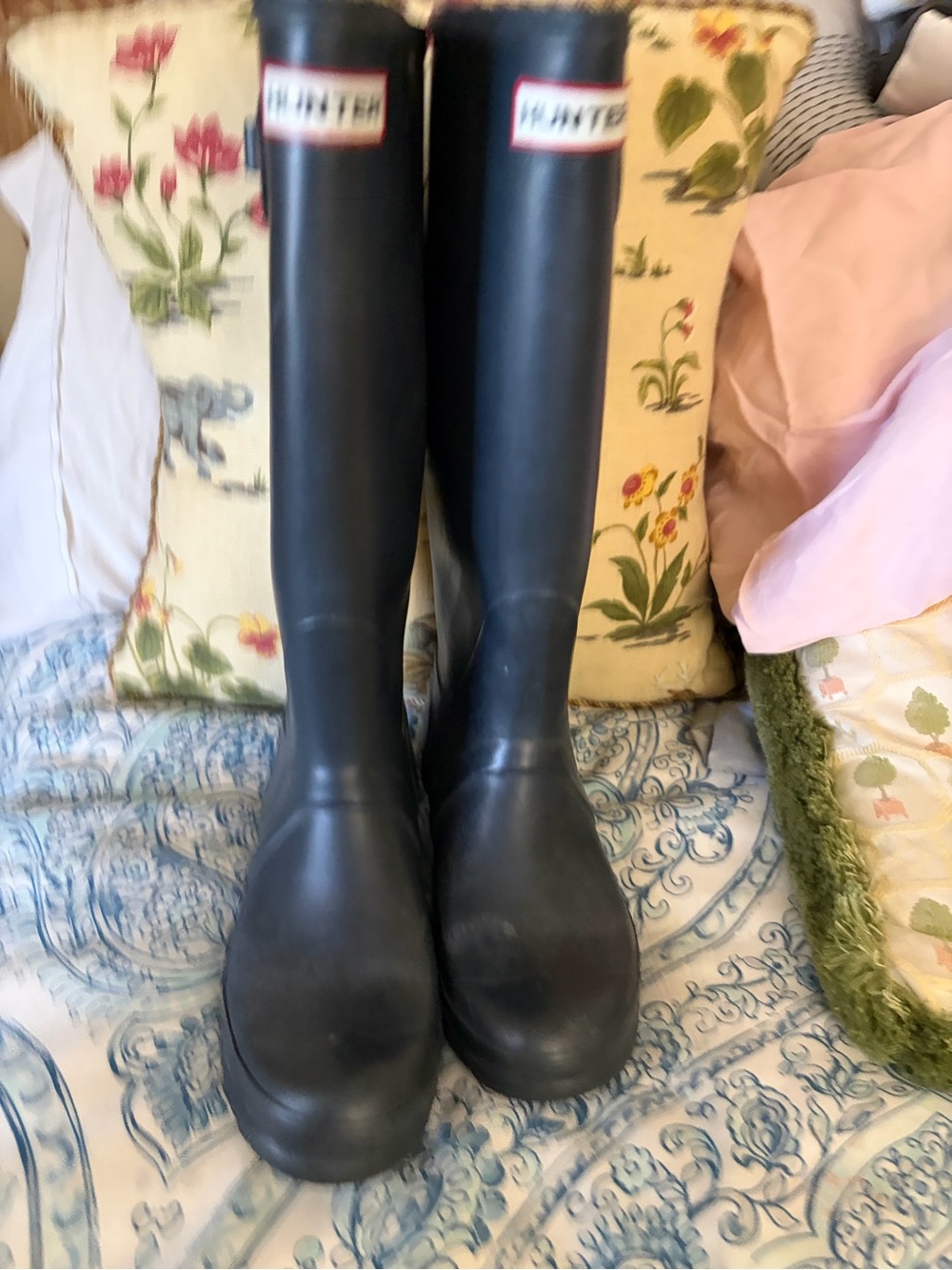 Hunter Black Tall Rain Boots - Picture 2 of 6
